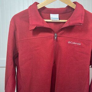 Columbia Fleece Pullover Winter Cabincore Activewear Men's 1/4 Quarter Zip Red
